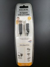 Genuine Belkin Hi-Speed 2.0 USB A Male/ B Male 10ft 3m Cable NEW Unopened  picture