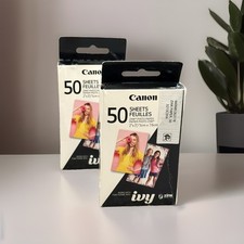 CANON 50 SHEETS ZINK PHOTO PAPER IVY ZERO INK- NIB- 2 Pack Lot picture
