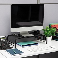 BLACK - MIND READER MONITOR STAND, VENTILATED LAPTOP RISER, DESKTOP ORGANIZER, picture