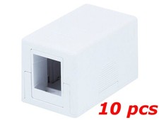 10 Pack - 1-Port Keystone Jack Surface Mount Box One Hole SMB Housing - White picture