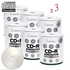 1800 SmartBuy Blank CD-R 52X 700MB/80Min Silver Inkjet Hub Printable Record Disc picture
