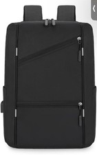 Laptop Backpack Padded, Black Polyester, Fits 16in Laptop, Universal Compatible picture