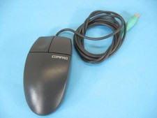 Compaq Logitech S34 PS/2 Two Button Wired Ball Mouse Cleaned Tested Black picture