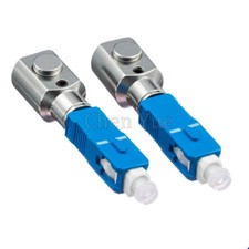 2pcs Sliver SC Round Bare Fiber Adapter Connector SC Flange Coupler Fiber Test picture