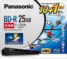 Panasonic 4X Blu-ray Disc BD-R 25GB  10p + 50GB (1p) LM-BR25LW11S Japan New picture