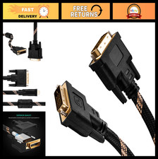 30Ft DVI-D Dual Link Cable, Nylon Braided Male to Male, Gold Plated, 2560x1600, picture