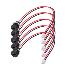 USB-C Female Panel Mount Socket to 2-Pin Pigtail 5V Power Cable 17.5Cm, 5 Pack picture