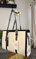NWT~ VERY CLASSY 15.6 Inch Padded Laptop Work Bag Structured Tote PU Leather ￼ picture
