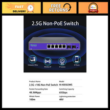 5-Port 2.5G Ethernet Non-PoE Switch with 2x 10G SFP+ - US Plug picture