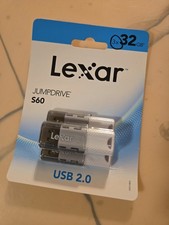 Lexar S60  32GB 3-Pack JumpDrive USB Flash Drive Storage - NEW SEALED - USB 2.0 picture