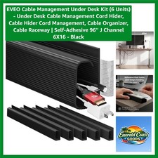 6-Piece Cable Management Set - Modern Under Desk Wire Organizer, Tool-Free Setup picture