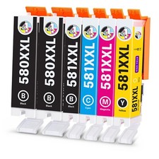1 Set & 1 Black Ink Cartridges Canon XXL Inks 580 581 for Pixma TS705a TS705 picture