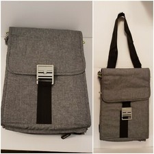 Ikea Family Upptack Expandable Bag Gray Messenger w/ Removable padded Laptop Zip picture