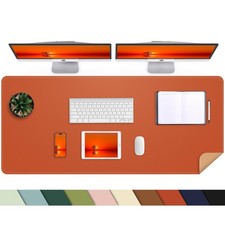 Leather Desk Pad Protector Large Natural Cork PU 47x23 Inch Orange picture