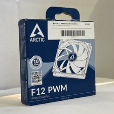 ARCTIC F12 PWN 120mm Computer Case PC Cooling Fan White 4-Pin Quiet NOS In Box picture