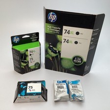 HP 74 74XL 75 Ink Cartridge Lot of 7 Black Tri-Color Exp 03/2015-05/2025 - New picture