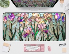 Colorful Flower Desk Mat Mouse Pad XXL, Plant Extended Large Game Mouse Pads,... picture