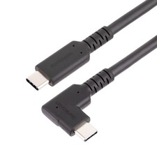 StarTech RUSB315CC2MBR 6Ft Rugged Right Angle 90-Deg USB-C To USB-C Cable Black picture