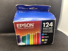 EPSON 124 Magenta Cyan Ink Cartridges T1243 T1242 T1244 Lot Of 3 See Photos picture