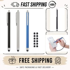 3 Pack Stylus Pens for Touch Screens 12 Replacement Tips Black Silver Blue picture