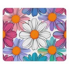 Colorful Daisy Pattern Mouse Pad | Bright Floral Desk Accessory picture