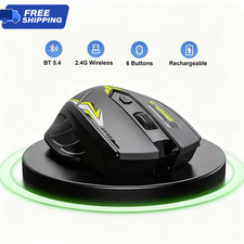 Bluetooth 5.4 Wireless Mouse Silent Rechargeable 6 Button 2.4G for PC Laptop picture