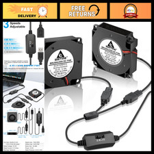 40mm USB Blower Fan 3 Speed Control DC 5V Powered - 2-Pack Cooling Fans picture