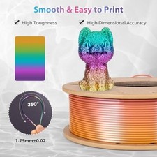 Silk Rainbow PLA Filament 1.75mm Silk PLA 3D Printer Filament Shiny Fast Color C picture