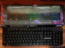 LVLUP Pro Gaming Keyboard w/ LED Keys LU734 Black - New Open Box - Tested/Works picture