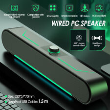 Computer Speakers Wired Speaker PC Soundbar Stereo USB Powered for Laptop Tablet picture