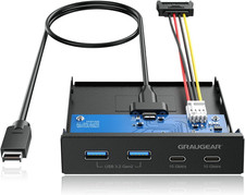 3.5 Inch Front Panel Hub, 4 Ports Internal Metal USB Hub, 2X USB-C picture