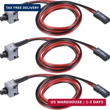 3 Pack 2 Pin SW PC Desktop Power Cable On/Off Push Button ATX Computer Switch Co picture