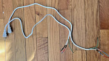 E344542 Set Of 2 Power Cables White 32 Inches Long Grounded Heavy Duty Fast Ship picture