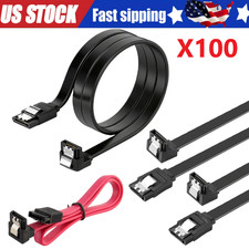 SATA III Cable 6Gbps 90 Degree Right Angle Locking Latch 18 Inches for HDD Lot picture