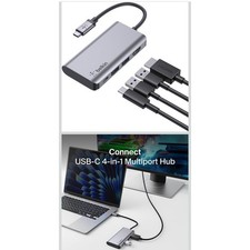 Connect USB-C 4-in-1 Multiport Adapter, Silver picture