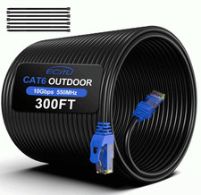 300FT Cat6 Outdoor Ethernet Cable, Direct Burial, Waterproof, UV Resistant, POE picture