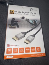 j5create 8K DisplayPort™ 6.6ft Cable JDC43 Brand New In Box picture