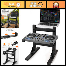 Dual Tier Foldable DJ Laptop Stand for Controller & Laptop - Adjustable Height picture