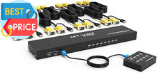 KVM Switch 8 Port, 8X1 Rackmount KVM Switch VGA, Included 8 2-In-1 KVM Cables &  picture