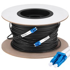 Threlaco 500ft (150 Meters) Fiber Lc to Lc Outdoor Armored Fiber Optic Internet picture