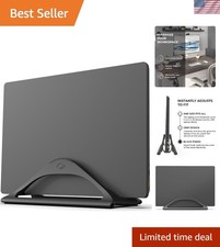 Elegant Adjustable Vertical Laptop Stand – Matte Black for MacBooks & Laptops picture