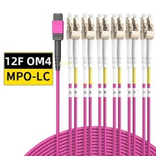 1-20M MPO Female to 6*LC Duplex 12 core OM4 Breakout Fan Optical Fiber Jumper picture