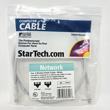 3ft Ethernet Cable Cat6 RJ45 Network Cord Molded Patch Cable White picture