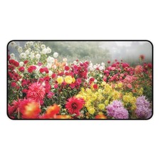Colorful Flower Field Desk Mat | Floral Garden Mouse Pad picture