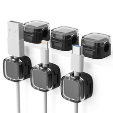 6 Pack Magnetic Cord Organizer & Cable Clips - Adjustable Under Desk Cable picture