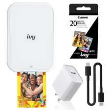Canon IVY 2 Mini Photo Printer Pure White, Bluetooth Portable Printer for iOS & picture