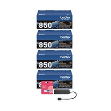 Brother Genuine TN850 High-Yield Black Toner Cartridge 4-Pack with Accessories picture