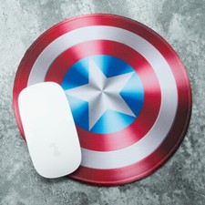 Round Waterproof Mousepad Iron Man Arc Reactor Captain America Shield Design picture