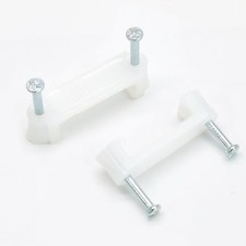 Cable Wire Clips with 2 Steel Nails, 14mm White, 100 Pcs picture
