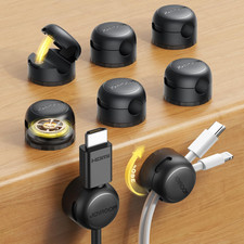8 Pack  Magnetic Cable Clips Organizer [Cord 360° Rotatable] Wire Keeper Holder picture